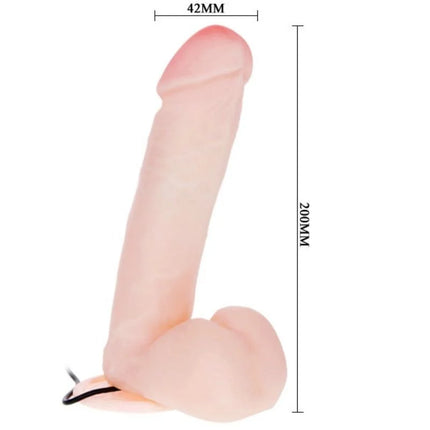 Baile realistischer dildo mit vibration 20 cm in pfirsichfarbenem silikon mit gerundetem kopf und basis
