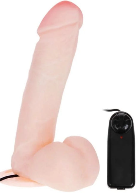 Pink silikon realistischer dildo mit vibration 20 cm von baile mit schwarzer fernbedienung