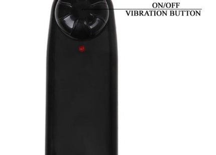 Schwarzer handlicher elektrischer vibrator mit rundem kopf und an- und ausschaltknopf baile realistischer dildo mit vibration 20 cm