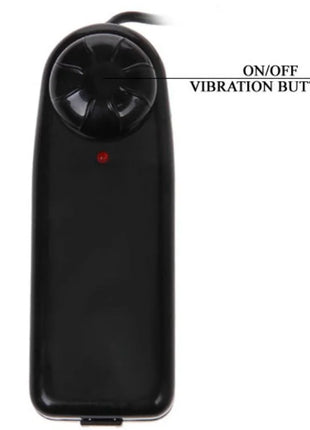 Schwarzer handlicher elektrischer vibrator mit rundem kopf und an- und ausschaltknopf baile realistischer dildo mit vibration 20 cm