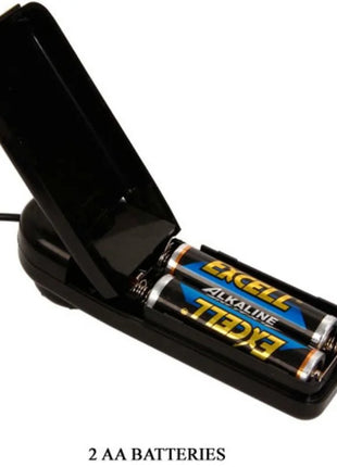 Schwarzes batterieladegerät mit zwei aa excell alkaline batterien für baile realistischer dildo mit vibration 20 cm