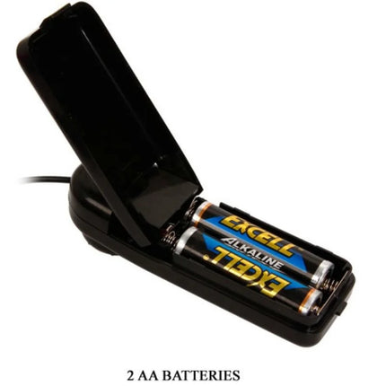Schwarzes batterieladegerät mit zwei aa excell alkaline batterien für baile realistischer dildo mit vibration 20 cm