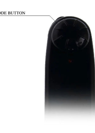 Schwarzer handventilator mit runder blattabdeckung und modusknopf oben im produkt baile realistischer handdildo mit vibration 21,6 cm
