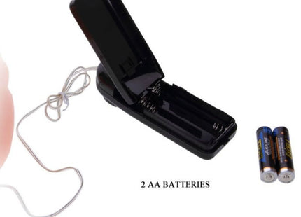 Schwarzer kunststoff batteriehalter mit silberner kabelanbindung für baile realistischer hähndildo mit vibration 21,6 cm