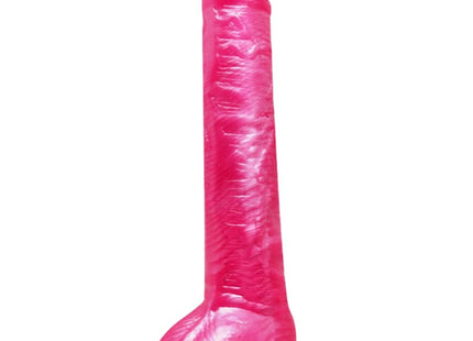 Baile realistischer rosa dildo dong aus glänzendem silikon mit texturierter oberfläche und saugnapf