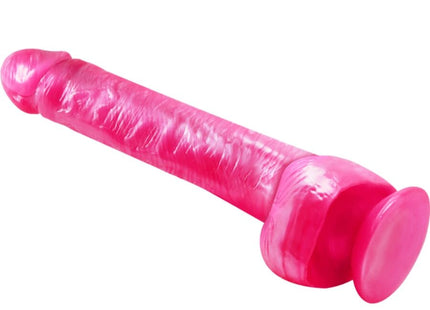 Baile realistischer rosa dildo dong mit saugnapf aus glänzendem silikon und strukturierter oberfläche