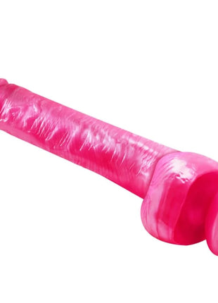 Baile realistischer rosa dildo dong mit saugnapf aus glänzendem silikon und strukturierter oberfläche