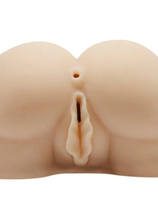 Beige silikon butt plug mit realistischem anatomischem design und zentraler öffnung aus dem produkt baile realistische vagina und anus