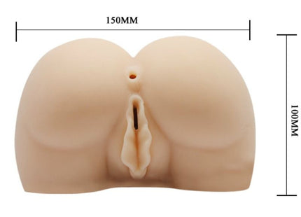 Beige silikon butt plug mit realistischer anatomischer form 150mm breit 100mm hoch aus der baile realistisch vagina und anus serie