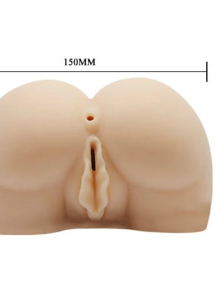 Beige silikon butt plug mit realistischer anatomischer form 150mm breit 100mm hoch aus der baile realistisch vagina und anus serie