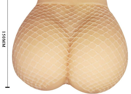 Beige silikon butt enhancer mit mesh textur und konturiertem design aus der baile realistische vagina und anus serie