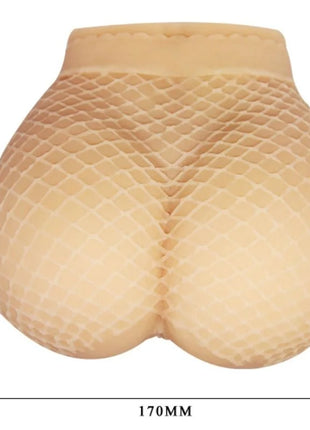 Beige silikon butt enhancer mit mesh textur und konturiertem design aus der baile realistische vagina und anus serie
