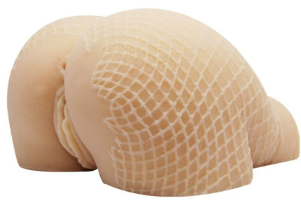 Beige silikonspielzeug baile realistischer vagina und anus mit strukturierter mesh oberfläche