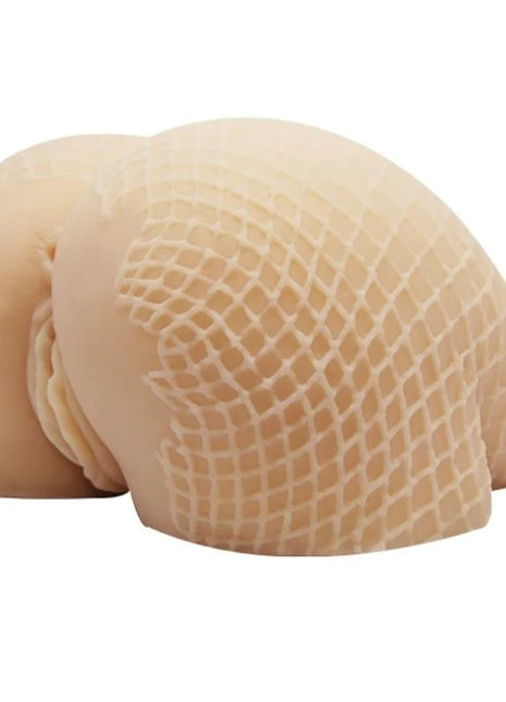 Beige silikonspielzeug baile realistischer vagina und anus mit strukturierter mesh oberfläche
