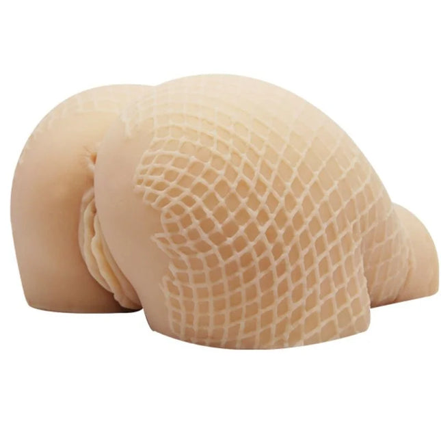 Beige silikonspielzeug baile realistischer vagina und anus mit strukturierter mesh oberfläche