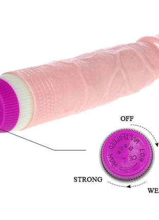 Baile realistischer vibrator für anfänger 21,5 cm aus pinkem silikon mit lila texturierter kappe und einstellbaren geschwindigkeiten