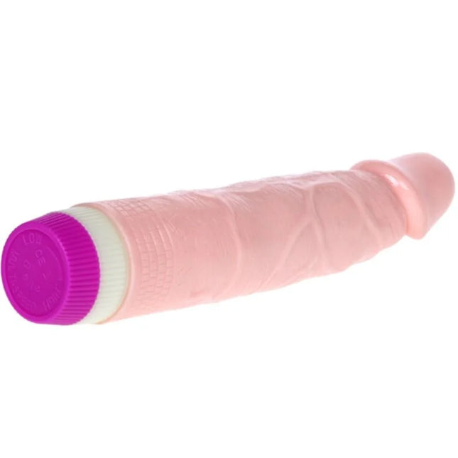 Rosafarbener silikon-vibrator mit leuchtend lila kappe baile realistischer vibrator für anfänger 21,5 cm