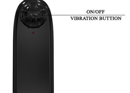 Schwarzer kunststoff handvibrator mit rundem kopf und an aus vibrationsknopf von baile realistischer dildo