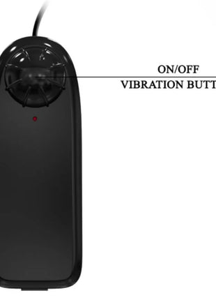 Schwarzer kunststoff handvibrator mit rundem kopf und an aus vibrationsknopf von baile realistischer dildo