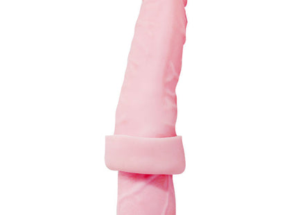 Pinkes silikon-dildo mit breitem stützfuß und strukturierter oberfläche aus der mangaserei baile