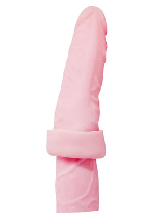 Pinkes silikon-dildo mit breitem stützfuß und strukturierter oberfläche aus der mangaserei baile