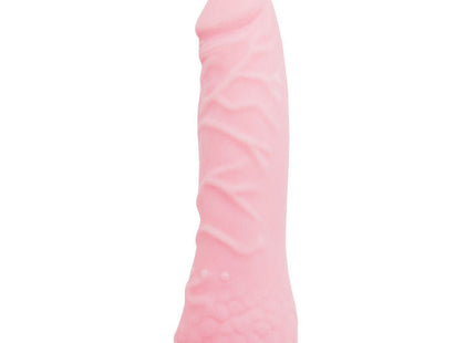 Rosa silikon vibratorspielzeug mit strukturierter oberfläche und abgerundetem spitz als baile mangasereien cover