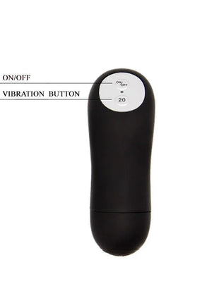 Schwarzer silikon-fernbedienbarer vibrator mit rundem design und zwei kreisförmigen tasten oben von baile