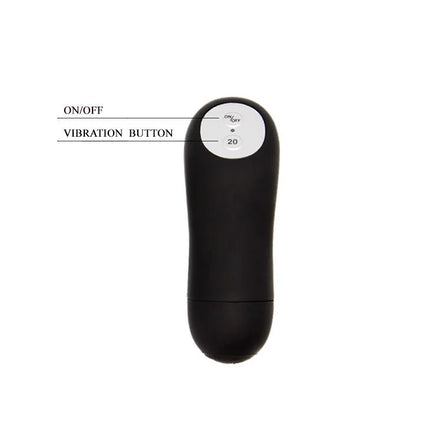 Schwarzer silikon-fernbedienbarer vibrator mit rundem design und zwei kreisförmigen tasten oben von baile