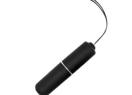 Schwarzer zylindrischer baile ring fernbedienung vibrator mit silbernem akzentband und schwarzem kabel