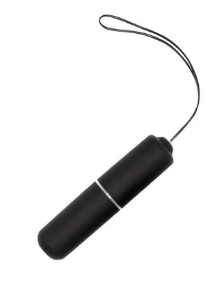 Schwarzer zylindrischer baile ring fernbedienung vibrator mit silbernem akzentband und schwarzem kabel