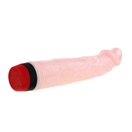 Baile rockin dong penis cyber skin i rosa transparente silikonspielzeug mit rotem und schwarzem strukturiertem cap