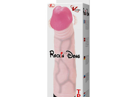 Pink und fleischfarbener tpr cyber skin vibrierender dildo im verpackten zustand baile rockin dong penis cyber skin i