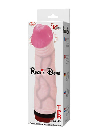Pink und fleischfarbener tpr cyber skin vibrierender dildo im verpackten zustand baile rockin dong penis cyber skin i