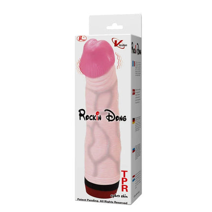 Pink und fleischfarbener tpr cyber skin vibrierender dildo im verpackten zustand baile rockin dong penis cyber skin i