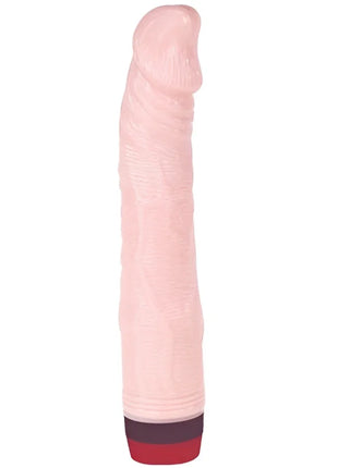 Rosa silikon dildo mit strukturierter oberfläche und rot-lila basis von BAILE rockin dong penis cyber skin I