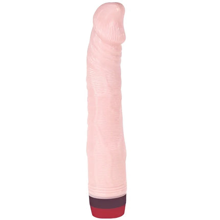Rosa silikon dildo mit strukturierter oberfläche und rot-lila basis von BAILE rockin dong penis cyber skin I