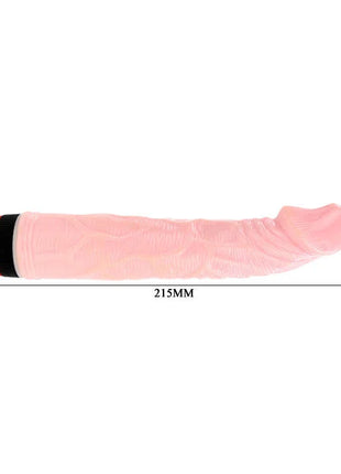 Pink silikon erwachsenenspielzeug mit rotem und schwarzem strukturiertem griff am boden baile rockin dong penis cyber skin i