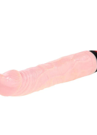 Rosa silikon vibrierender penis mit strukturierter oberfläche und rot schwarz abgeschlossener spitze von baile