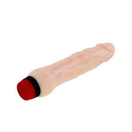 Pink vibrierender silikon-dildo mit rotem und schwarzem verschluss von baile rockin dong penis cyber skin ii