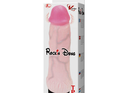 Baile rockin dong penis cyber skin ii vibrierender tpr spielzeug in pink und hautfarben in markenverpackung