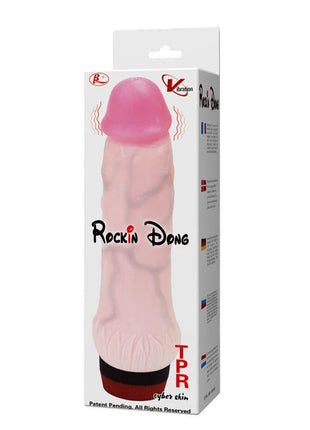 Baile rockin dong penis cyber skin ii vibrierender tpr spielzeug in pink und hautfarben in markenverpackung