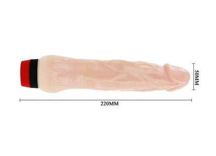 Rosa silikon vibratorspielzeug mit roter und schwarzer abdeckkappe vom baile rockin dong penis cyber skin ii