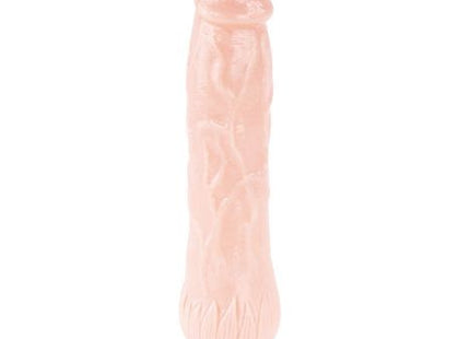 Rosafarbener phallusförmiger vibrator aus silikon mit rotem und schwarzem boden von baile rockin dong penis cyber skin ii