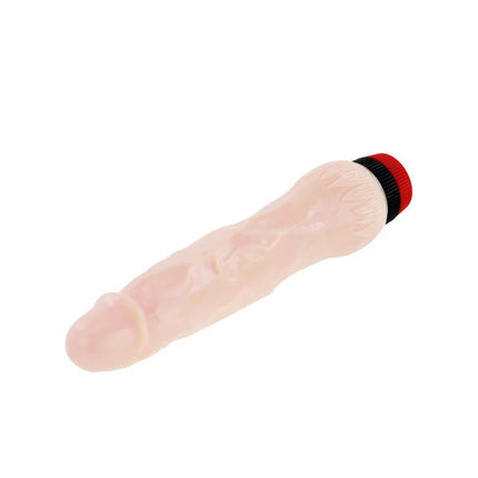 Pink silikon vibrator mit rotem und schwarzem strukturiertem deckel baile rockin dong penis cyber skin ii