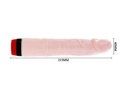 Pink silikonspielzeug mit rot-schwarz gestreiftem kappe 215 mm lang baile rockin dong penis cyber skin iii