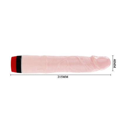 Pink silikonspielzeug mit rot-schwarz gestreiftem kappe 215 mm lang baile rockin dong penis cyber skin iii