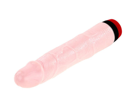 Pink transluzentes silikonspielzeug mit rot schwarz gestreiftem deckel baile rockin dong penis cyber skin iii