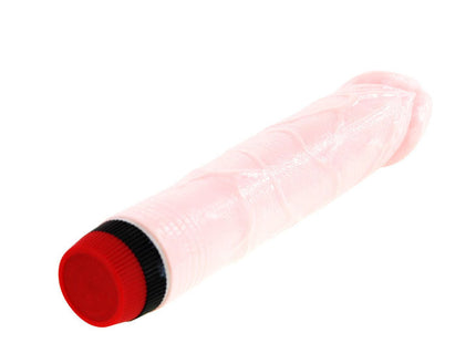 Pink transparenter silikon dildo mit rotem und schwarzem verschluss von baile rockin dong penis cyber skin iii