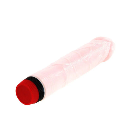 Pink transparenter silikon dildo mit rotem und schwarzem verschluss von baile rockin dong penis cyber skin iii
