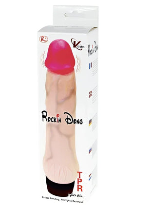 Baile rockin dong penis cyber skin iii tpr dildo in rosa und hautfarben in weißer verpackung box